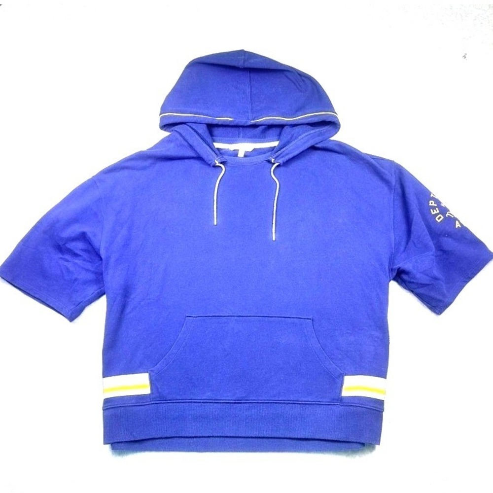 Victoria's‎ Secret Blue Short Sleeve Hoodie Pullover XL